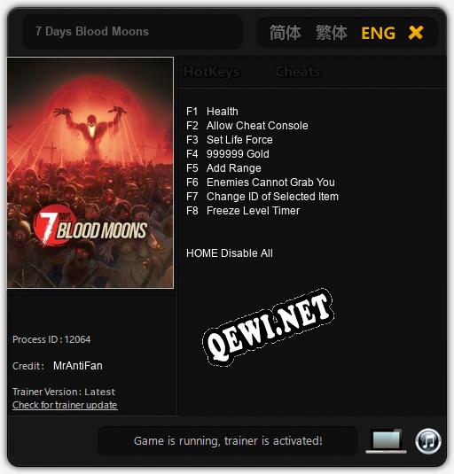 Трейнер для 7 Days Blood Moons [v1.0.6]