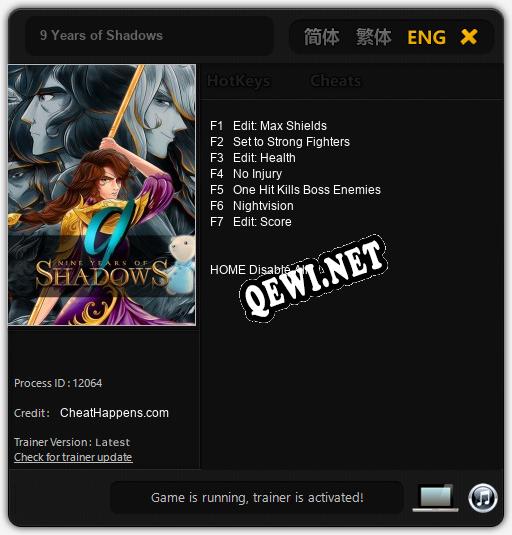 9 Years of Shadows: ТРЕЙНЕР И ЧИТЫ (V1.0.75)