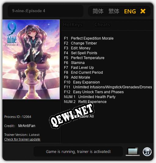 Трейнер для 9-nine-:Episode 4 [v1.0.4]
