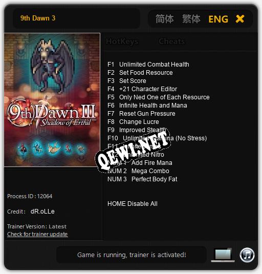 9th Dawn 3: ТРЕЙНЕР И ЧИТЫ (V1.0.12)