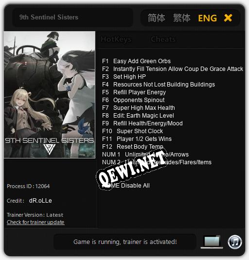 Трейнер для 9th Sentinel Sisters [v1.0.7]