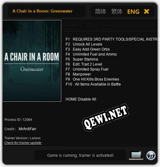 A Chair in a Room: Greenwater: Читы, Трейнер +10 [MrAntiFan]