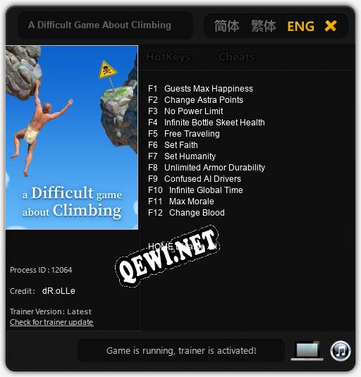 A Difficult Game About Climbing: Трейнер +12 [v1.3]