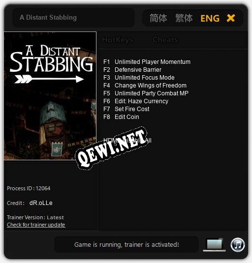 A Distant Stabbing: Трейнер +8 [v1.2]