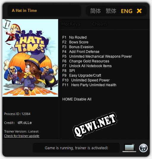 A Hat in Time: ТРЕЙНЕР И ЧИТЫ (V1.0.82)