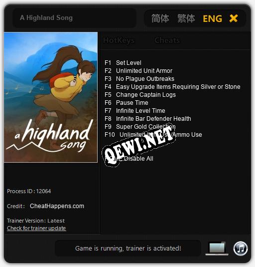 A Highland Song: Трейнер +10 [v1.5]