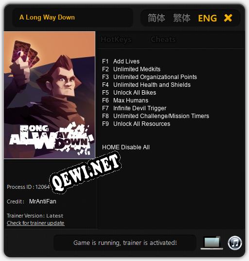 A Long Way Down: Трейнер +9 [v1.4]