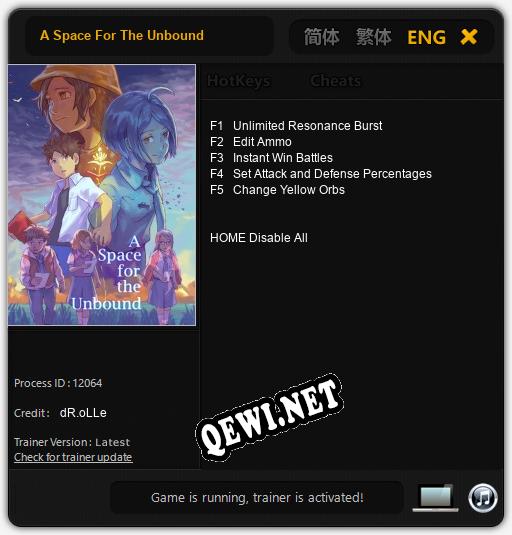 A Space For The Unbound: ТРЕЙНЕР И ЧИТЫ (V1.0.29)