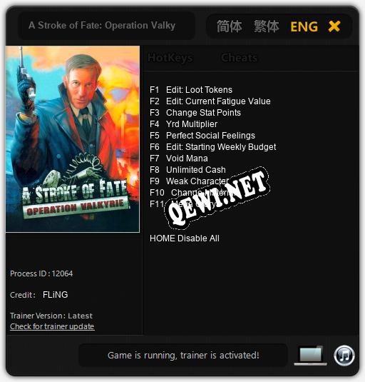 A Stroke of Fate: Operation Valkyrie: ТРЕЙНЕР И ЧИТЫ (V1.0.52)