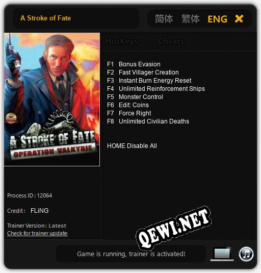 A Stroke of Fate: Трейнер +8 [v1.8]