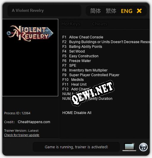 A Violent Revelry: ТРЕЙНЕР И ЧИТЫ (V1.0.92)