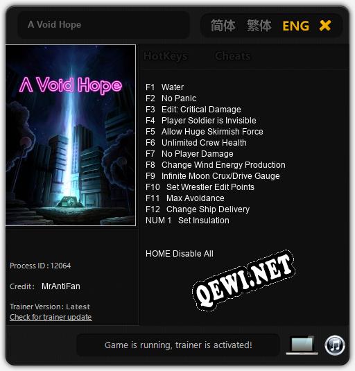 A Void Hope: ТРЕЙНЕР И ЧИТЫ (V1.0.91)