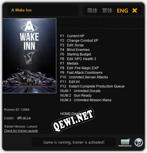 Трейнер для A Wake Inn [v1.0.2]