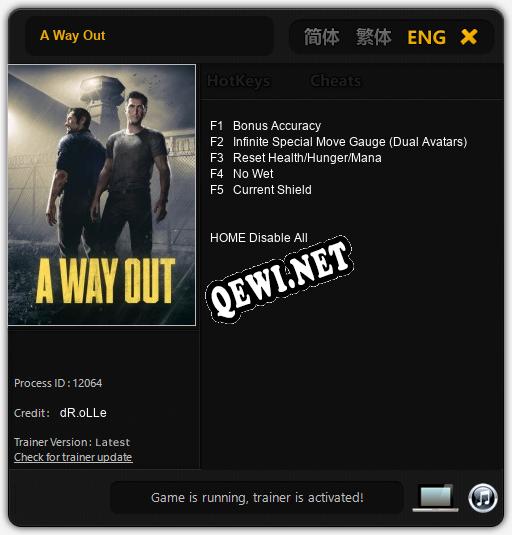 A Way Out: Читы, Трейнер +5 [dR.oLLe]
