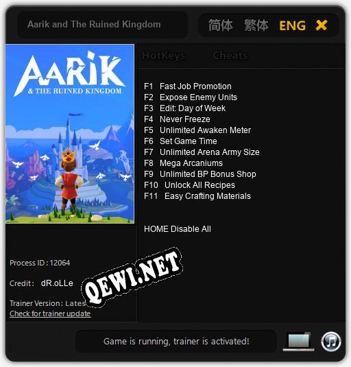 Aarik and The Ruined Kingdom: Читы, Трейнер +11 [dR.oLLe]