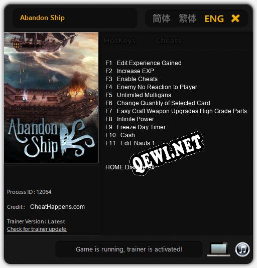 Abandon Ship: ТРЕЙНЕР И ЧИТЫ (V1.0.55)