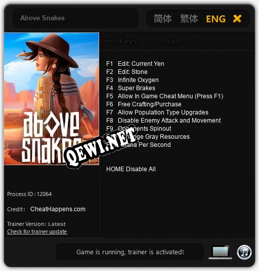 Above Snakes: Трейнер +11 [v1.8]