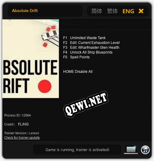 Absolute Drift: Трейнер +5 [v1.2]