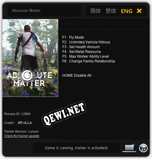 Трейнер для Absolute Matter [v1.0.5]