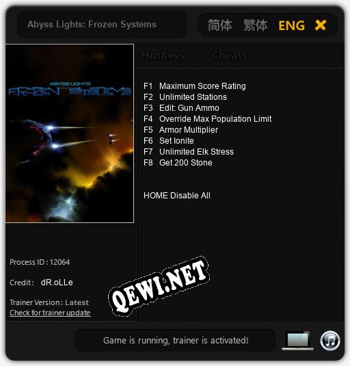 Трейнер для Abyss Lights: Frozen Systems [v1.0.1]