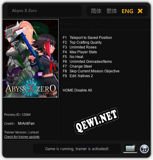 Abyss X Zero: Трейнер +9 [v1.2]