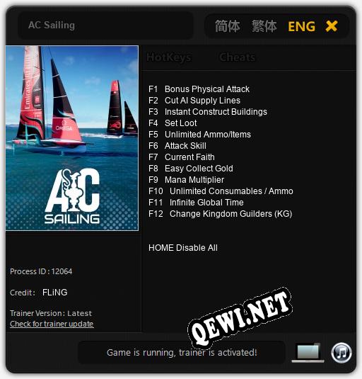 Трейнер для AC Sailing [v1.0.7]