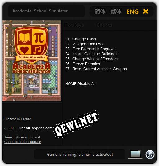 Academia: School Simulator: Трейнер +7 [v1.9]