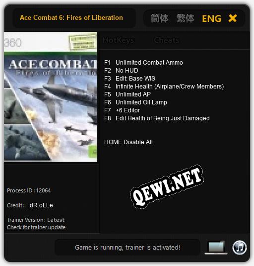 Ace Combat 6: Fires of Liberation: ТРЕЙНЕР И ЧИТЫ (V1.0.10)