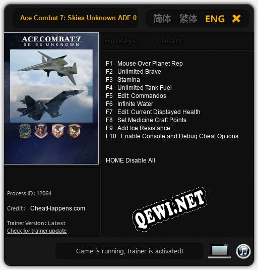 Ace Combat 7: Skies Unknown ADF-01 Falken: Трейнер +10 [v1.6]