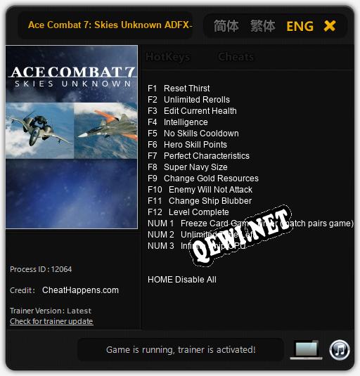 Ace Combat 7: Skies Unknown ADFX-01 Morgan: Трейнер +15 [v1.6]