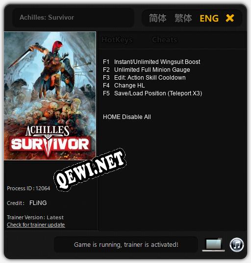 Achilles: Survivor: ТРЕЙНЕР И ЧИТЫ (V1.0.94)