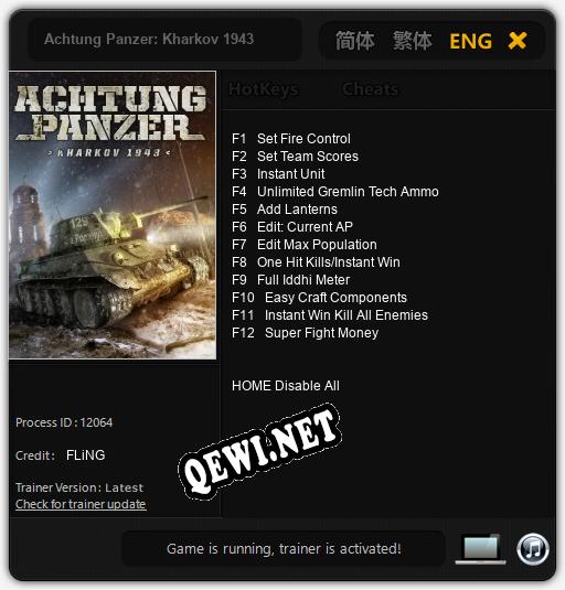 Achtung Panzer: Kharkov 1943: Читы, Трейнер +12 [FLiNG]