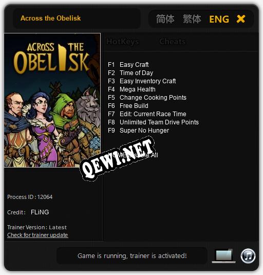 Across the Obelisk: Трейнер +9 [v1.3]