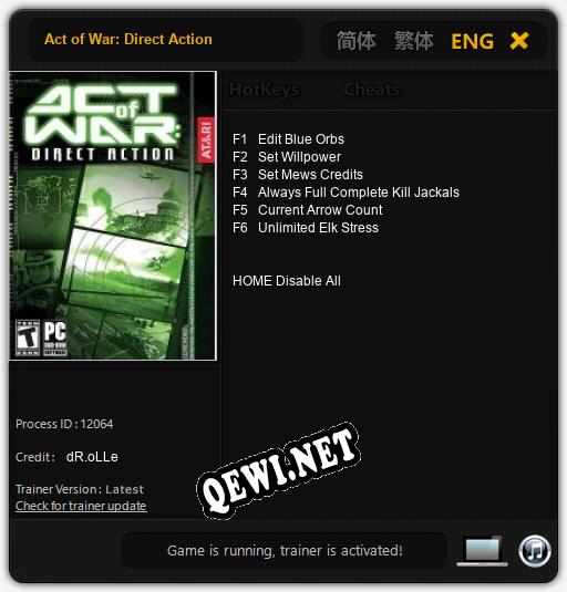 Act of War: Direct Action: ТРЕЙНЕР И ЧИТЫ (V1.0.25)