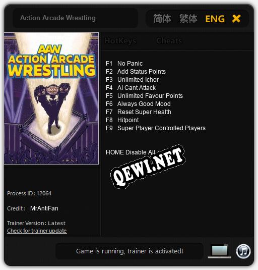 Трейнер для Action Arcade Wrestling [v1.0.3]