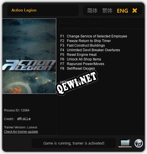 Action Legion: Читы, Трейнер +8 [dR.oLLe]