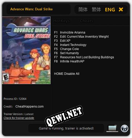 Advance Wars: Dual Strike: ТРЕЙНЕР И ЧИТЫ (V1.0.35)