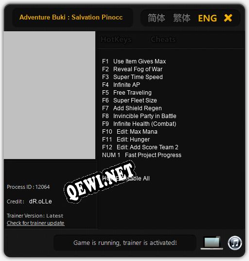 Adventure Buki : Salvation Pinocchio: Трейнер +13 [v1.1]