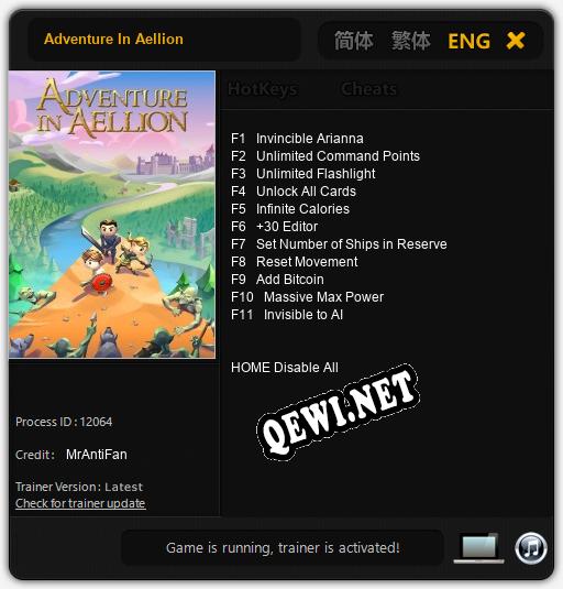 Adventure In Aellion: ТРЕЙНЕР И ЧИТЫ (V1.0.3)