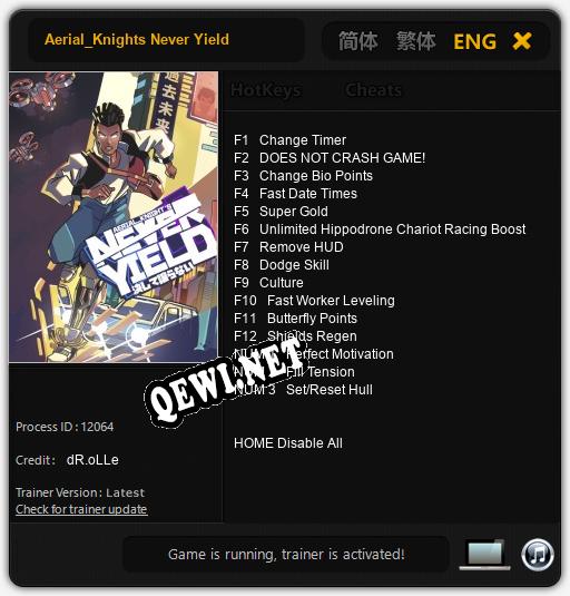 Aerial_Knights Never Yield: ТРЕЙНЕР И ЧИТЫ (V1.0.76)