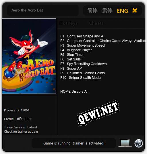 Aero the Acro-Bat: ТРЕЙНЕР И ЧИТЫ (V1.0.95)