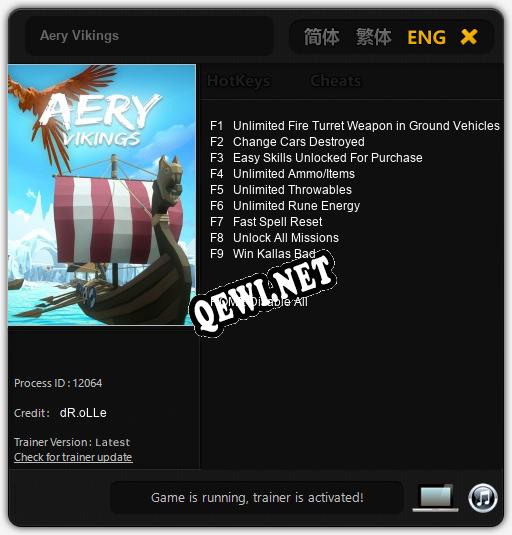 Aery Vikings: ТРЕЙНЕР И ЧИТЫ (V1.0.50)
