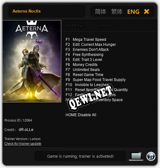 Aeterna Noctis: Трейнер +13 [v1.3]
