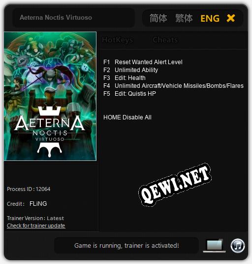 Aeterna Noctis Virtuoso: ТРЕЙНЕР И ЧИТЫ (V1.0.67)