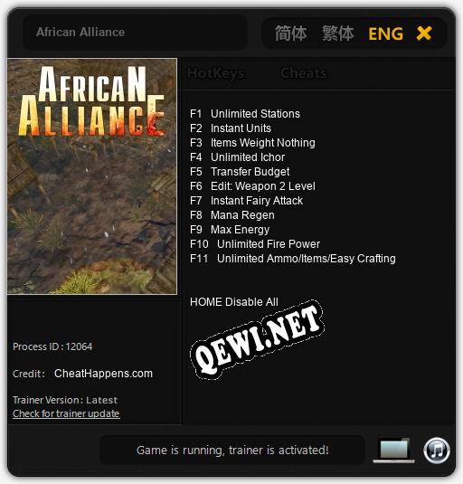 Трейнер для African Alliance [v1.0.6]