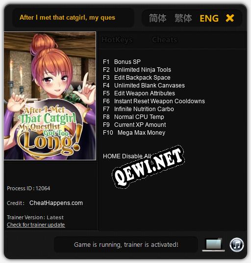 After I met that catgirl, my questlist got too long!: Читы, Трейнер +10 [CheatHappens.com]