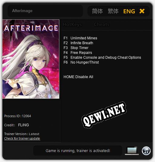 Afterimage: ТРЕЙНЕР И ЧИТЫ (V1.0.96)
