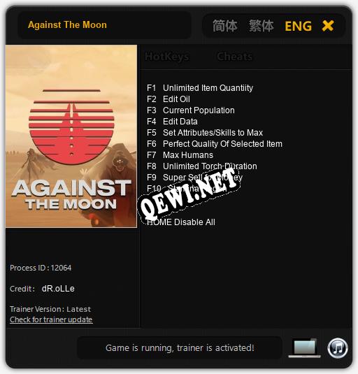 Against The Moon: ТРЕЙНЕР И ЧИТЫ (V1.0.23)