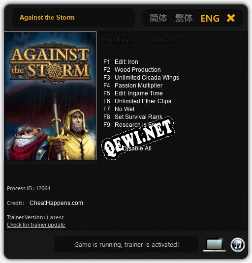 Against the Storm: ТРЕЙНЕР И ЧИТЫ (V1.0.28)