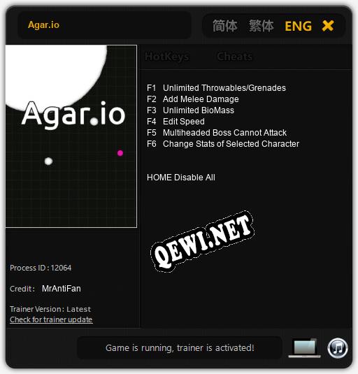 Agar.io: Трейнер +6 [v1.2]